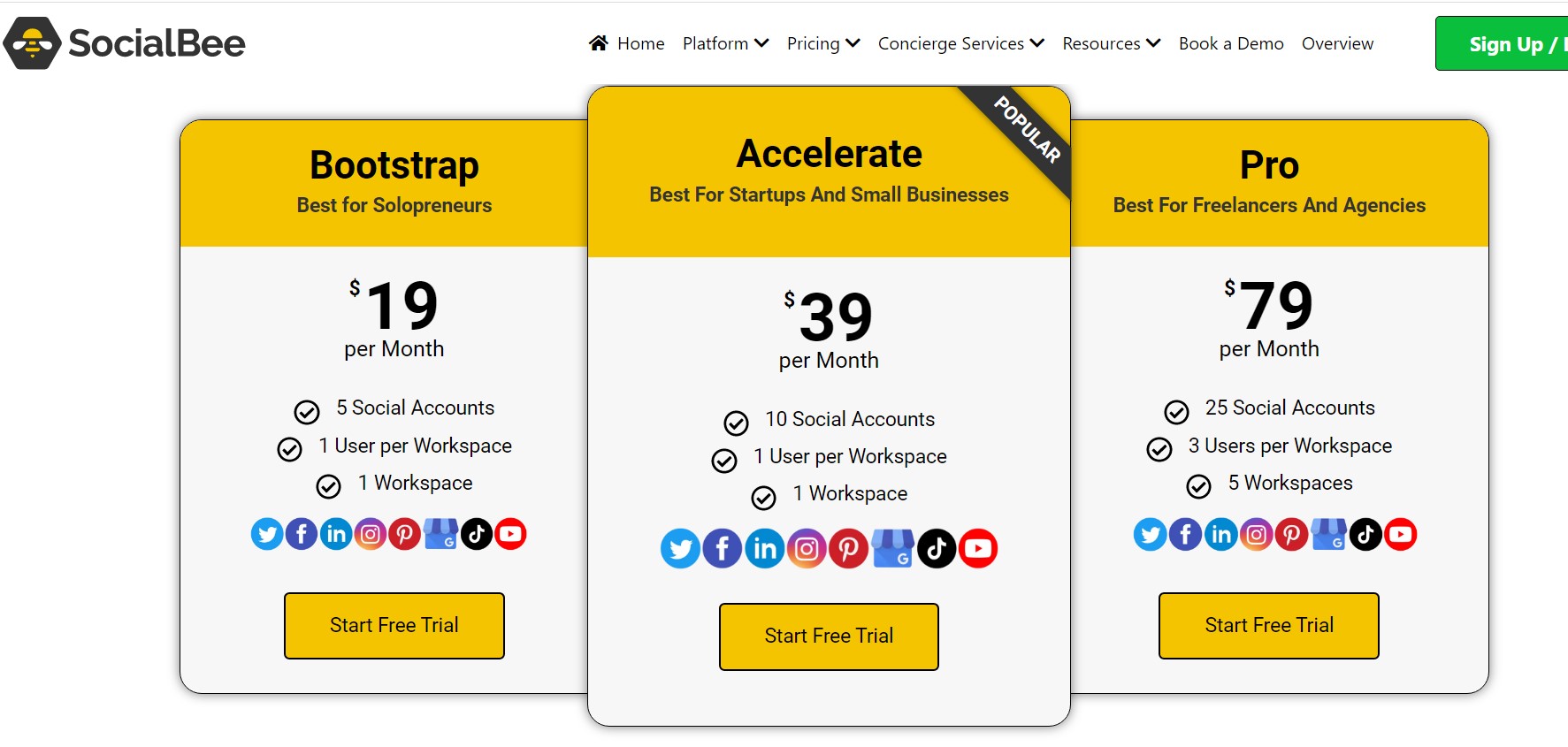 Pricing SocialBee