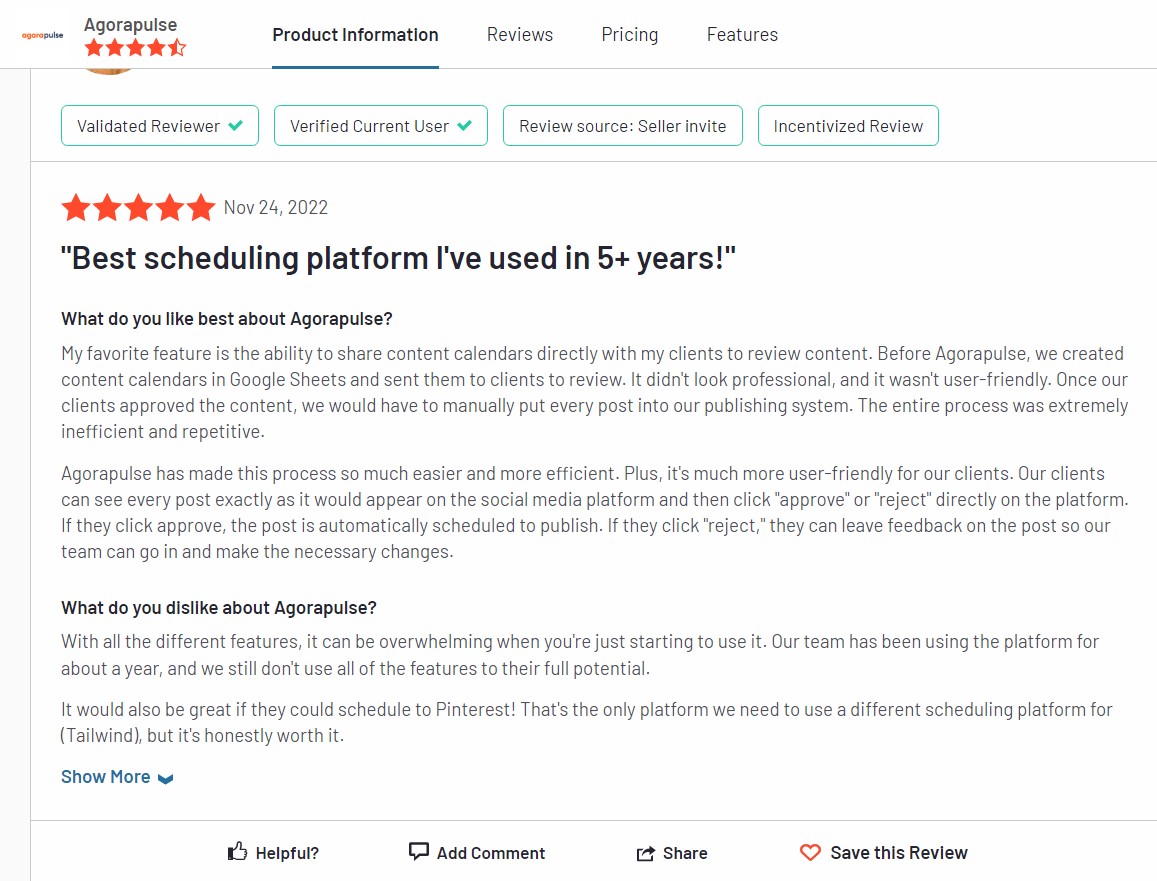 Reviews Agorapulse