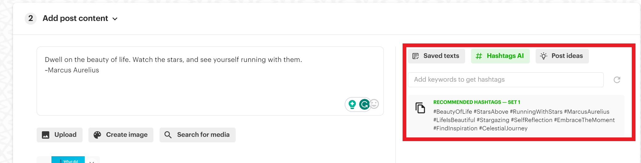 AI hashtag recomendations