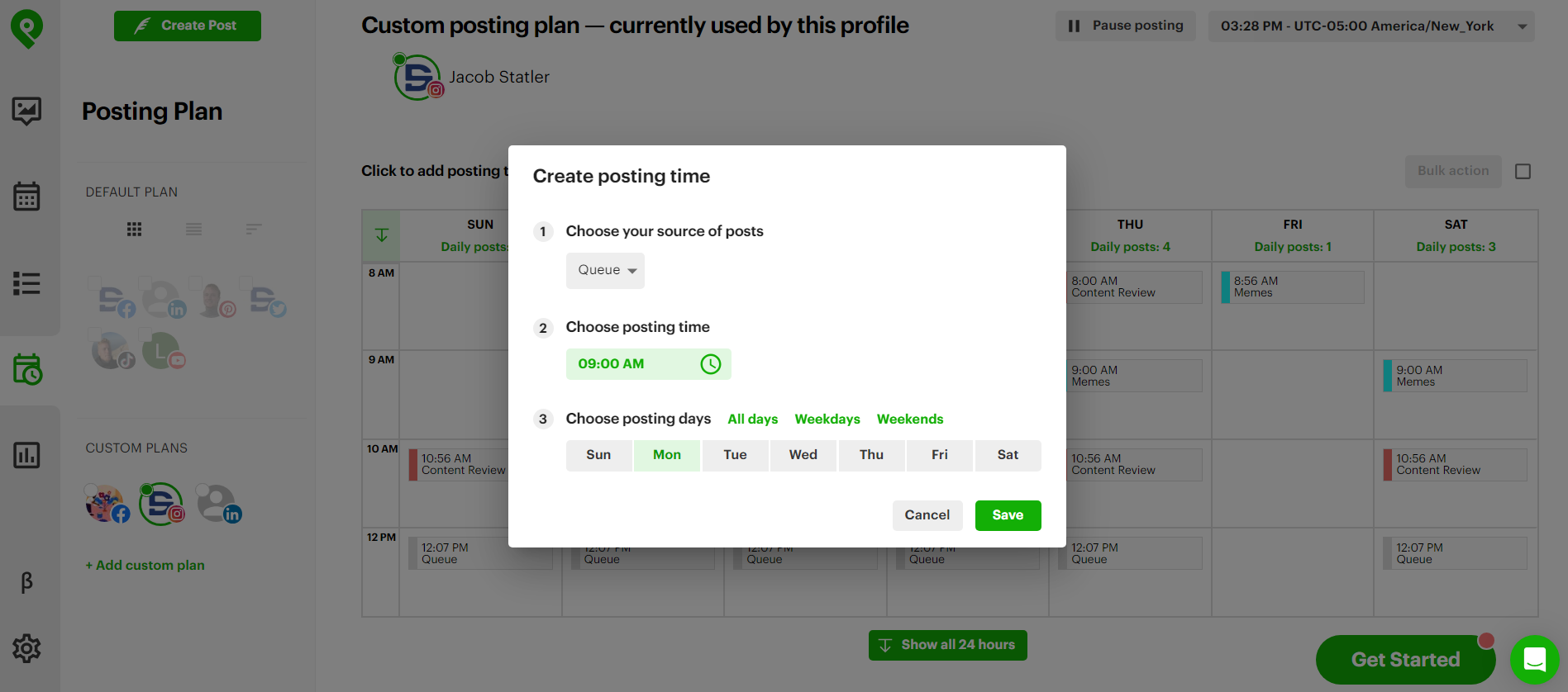 Create a posting calendar